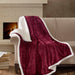 Elma - Oversized Textured Throw - Burgundy - Simple Home Plus