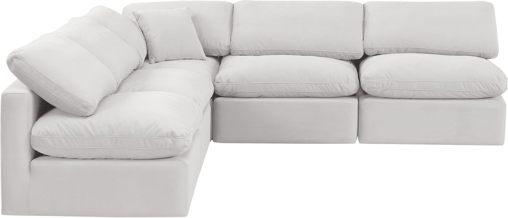 Indulge - Velvet 5 Piece Modular Corner Armless Sectional - Simple Home Plus