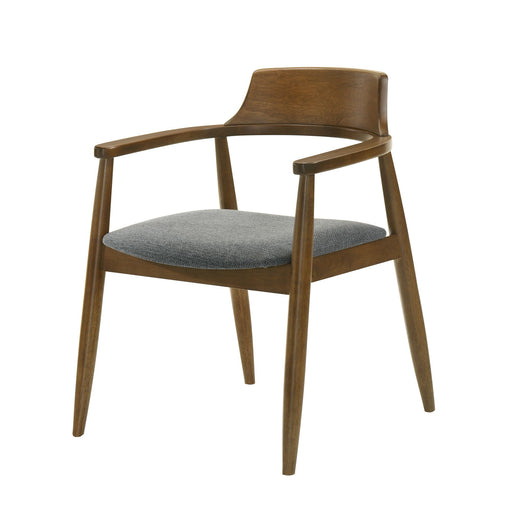 Emorie - Upholstered Solid Wood Dining Chair - Charcoal / Walnut - Simple Home Plus