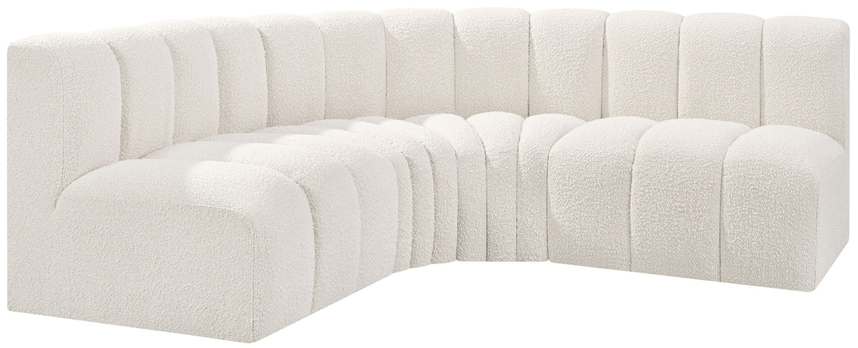 Arc - Boucle Fabric 4 Piece Corner Modular Sofa - Simple Home Plus