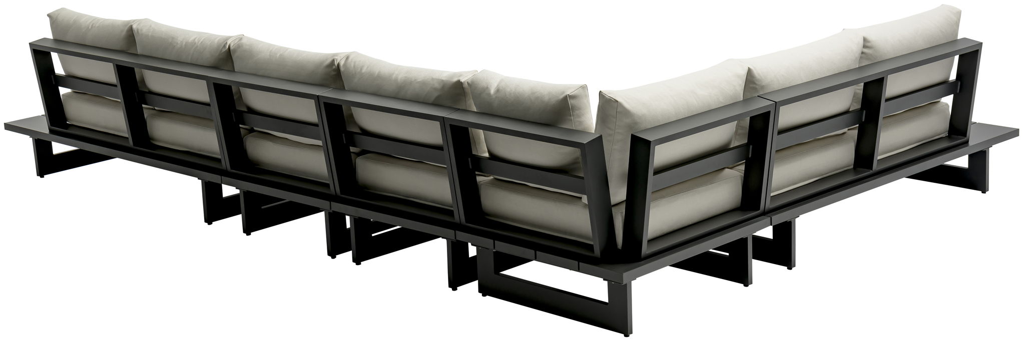 Maldives - 5 Piece Water Resistant Outdoor Patio Modular Sectional With Gray Base - Simple Home Plus