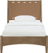 Santos - Vegan Leather Headboard And Wood Bed - Waxed Brown Frame - Simple Home Plus