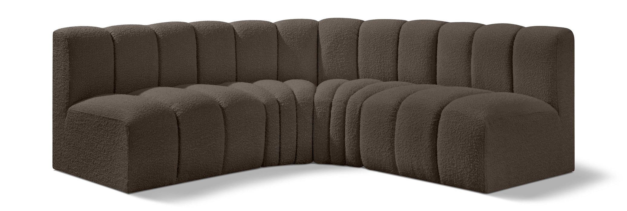 Arc - Boucle Fabric 4 Piece Corner Modular Sofa - Simple Home Plus