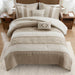 Sutherland - Full/Queen Comforter 5 Piece Set - Taupe - Simple Home Plus