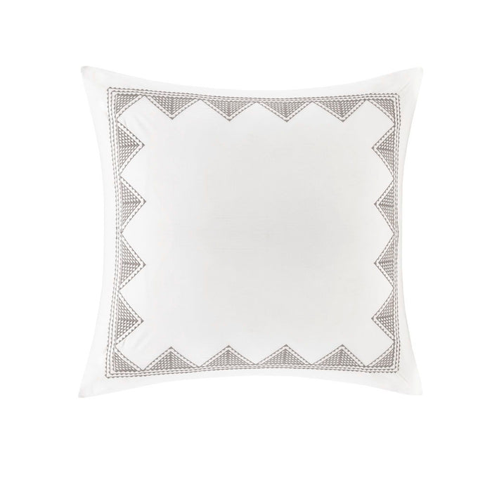 Isla - Embroidered Euro Sham - White - Simple Home Plus