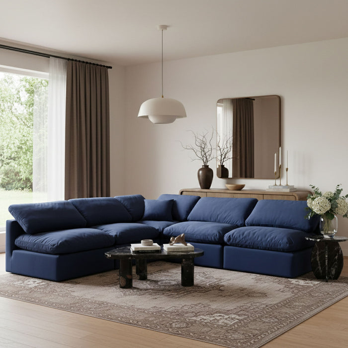 Indulge - Velvet 5 Piece Modular Corner Armless Sectional - Simple Home Plus