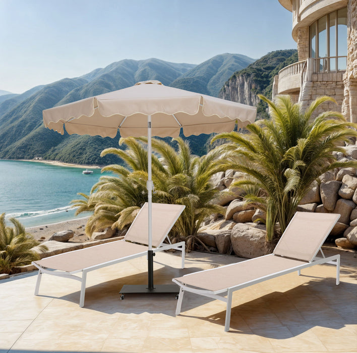 Amalfi - Aluminum Patio Umbrella - Black Base / White Pole - Simple Home Plus