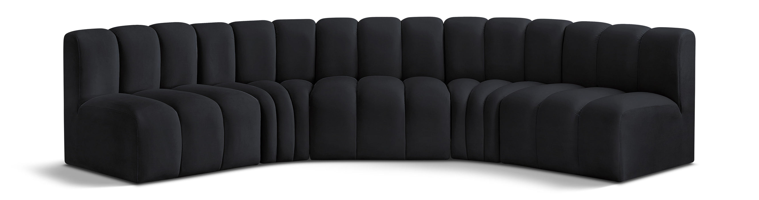 Arc - Velvet 5 Piece U-Shaped Modular Sofa - Simple Home Plus