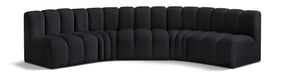 Arc - Velvet 5 Piece U-Shaped Modular Sofa - Simple Home Plus
