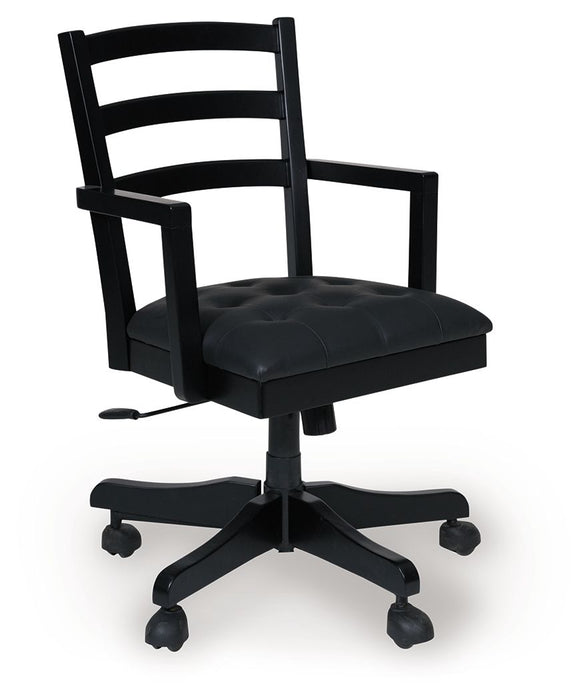Wildenauer - Brown / Black - Home Office Swivel Desk Chair - Simple Home Plus
