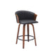 Diana - Swivel Walnut Wood Faux Leather Counter Stool - Simple Home Plus
