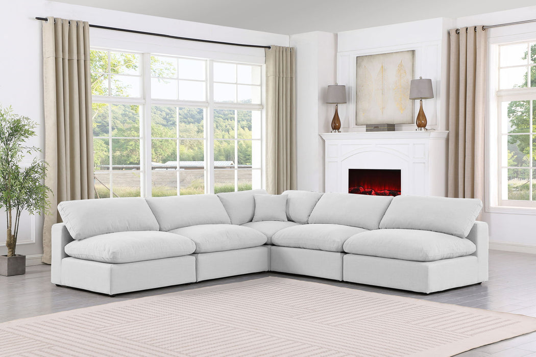 Comfy - 5 Piece Linen Modular Corner Armless Sectional - Simple Home Plus