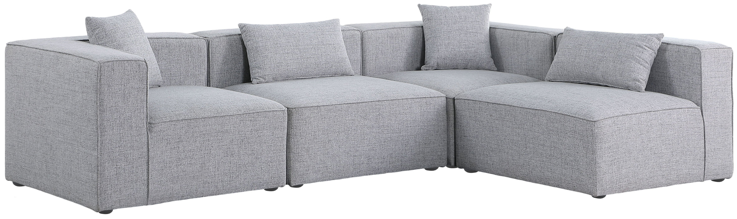 Cube - Linen 4 Piece Modular Corner Sectional - Simple Home Plus