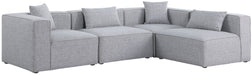 Cube - Linen 4 Piece Modular Corner Sectional - Simple Home Plus