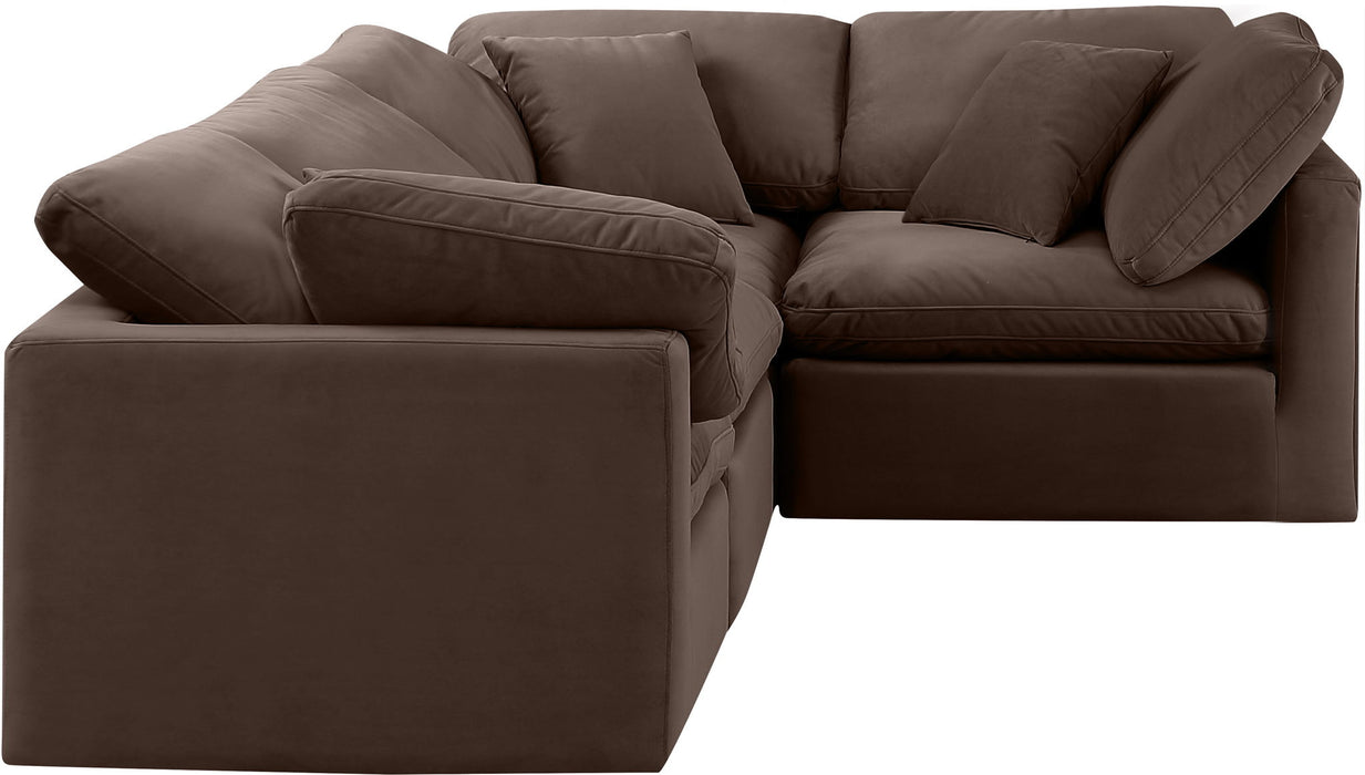 Indulge - Velvet 4 Piece Modular Corner Sectional - Simple Home Plus