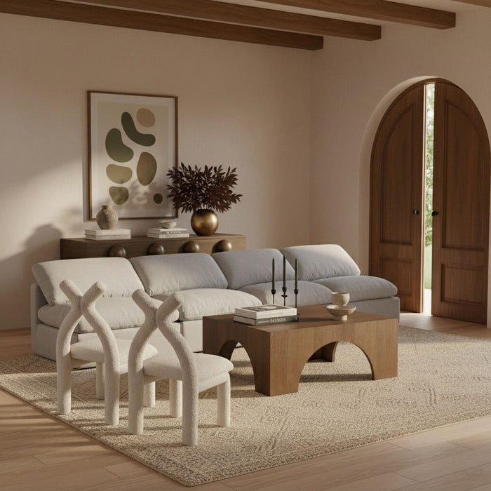 Indulge - Linen 4 Seat Modular Armless Sofa - Simple Home Plus