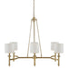 Elegenza - 6-Light Chandelier With Fabric Drum Shades - Antique Gold - Simple Home Plus