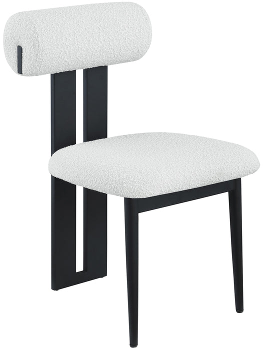 Dario - Boucle Dining Chair With Black Frame (Set of 2) - Simple Home Plus