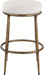 Ferro - Performance Fabric Upholstered Backless Bar Stool - Cream / Antique Brass - Simple Home Plus