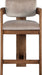 Sacha - Velvet Stool With Brown Base - Simple Home Plus