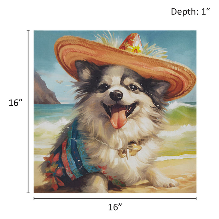 Beach Dogs - Chihuahua Canvas Wall Art - Blue Multi - Simple Home Plus