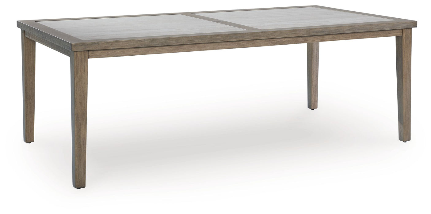 Rainier Ranch - Brown / Beige - Rectangle Dining Table With Umbrella Option - Simple Home Plus