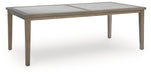 Rainier Ranch - Brown / Beige - Rectangle Dining Table With Umbrella Option - Simple Home Plus