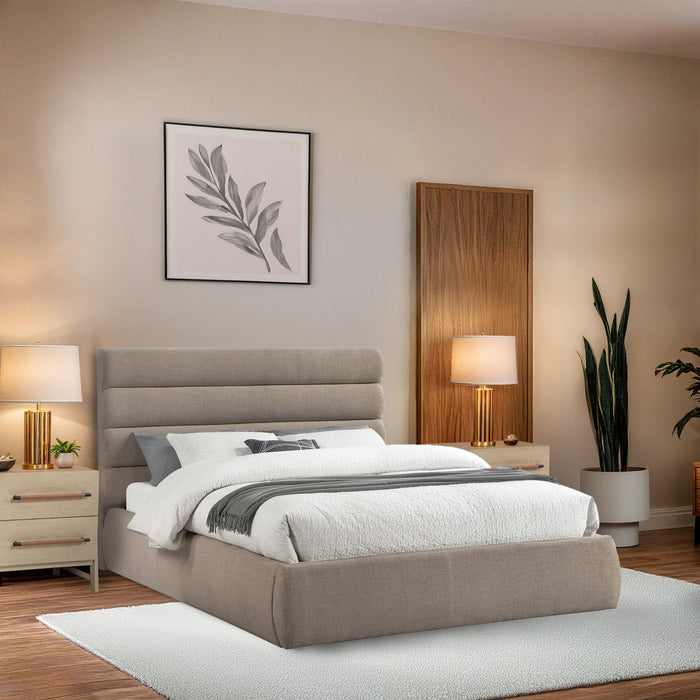 Adam - Linen Fabric Bed With 52" Headboard - Simple Home Plus