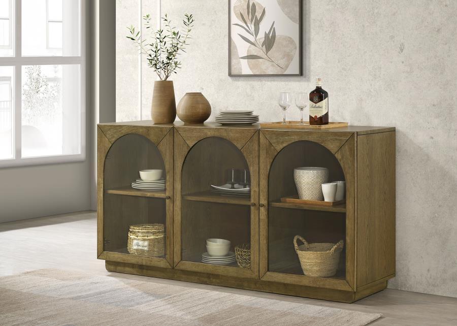 Castlewood - Dining Sideboard Buffet Server - Brown Oak - Simple Home Plus