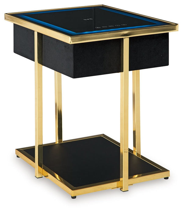 Rexwell - Black / Gold Finish - Accent Table With Speaker - Simple Home Plus