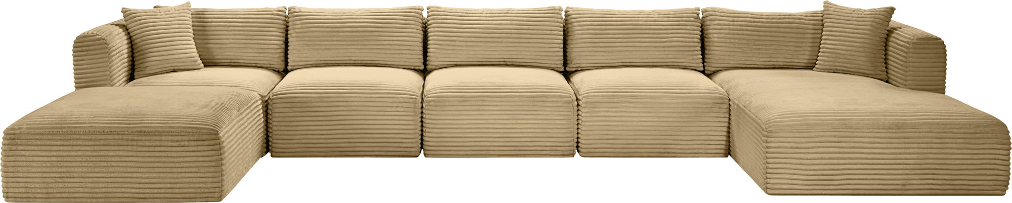 Shaggy - 6 Piece Modular Sectional With Chaise And Ottoman - Simple Home Plus