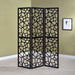 Nailan - 3-Panel Room Divider Folding Screen Open Mosaic - Black - Simple Home Plus