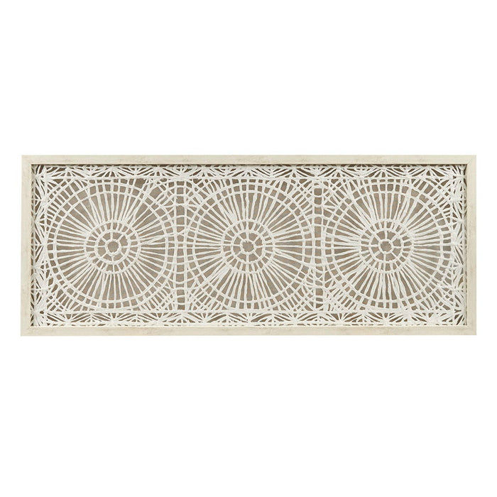 Henna - Framed Medallion Rice Paper Shadow Box Wall Decor - Off-White - Simple Home Plus