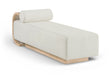 Zephyr - Linen Textured Fabric Upholstered Chaise - Painted Natural Base - Simple Home Plus