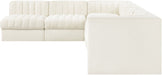 Rummi - Velvet Performance Fabric Upholstered 6 Piece Modular Sectional (With 3 Corner Chairs) - Simple Home Plus