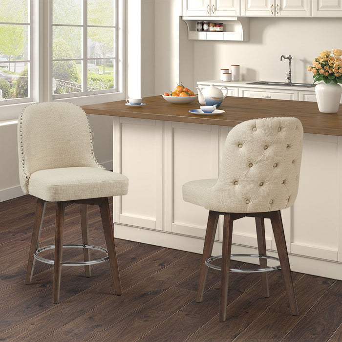 Kobe - Counter Stool With Swivel Seat - Natural - Simple Home Plus