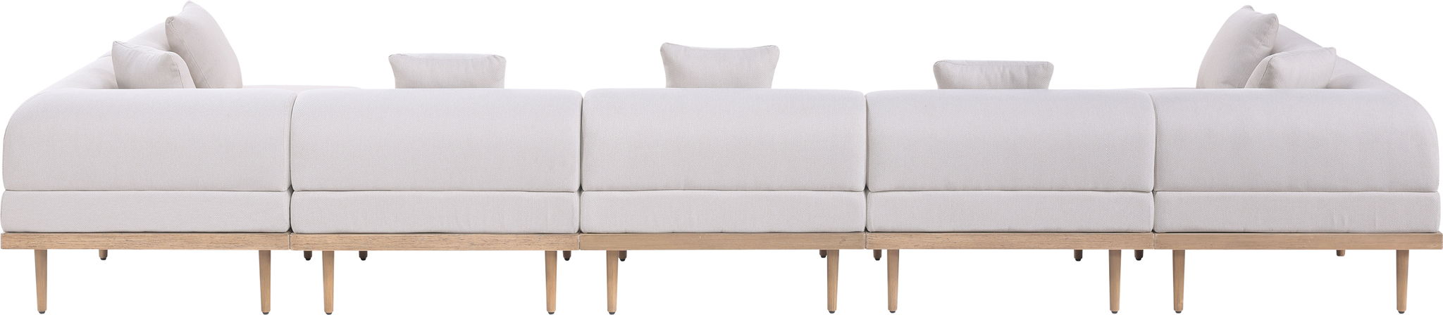 Laguna - 7 Piece Resilient Water Resistant Fabric 142" Upholstered Outdoor Patio Modular Sectional - Simple Home Plus