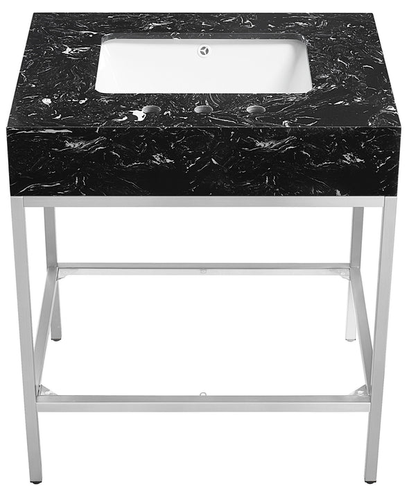 Marmo - Engineered Marble Bathroom Vanity With Chrome Base - Simple Home Plus