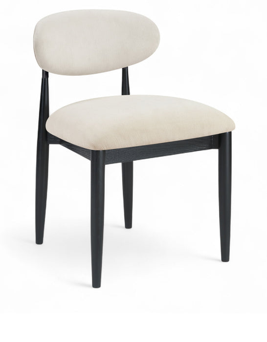 Riccio - Fabric Dining Side Chair (Set of 2) - Black Frame - Simple Home Plus