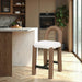 Amari - Vegan Leather and Boucle Fabric Stool - Simple Home Plus