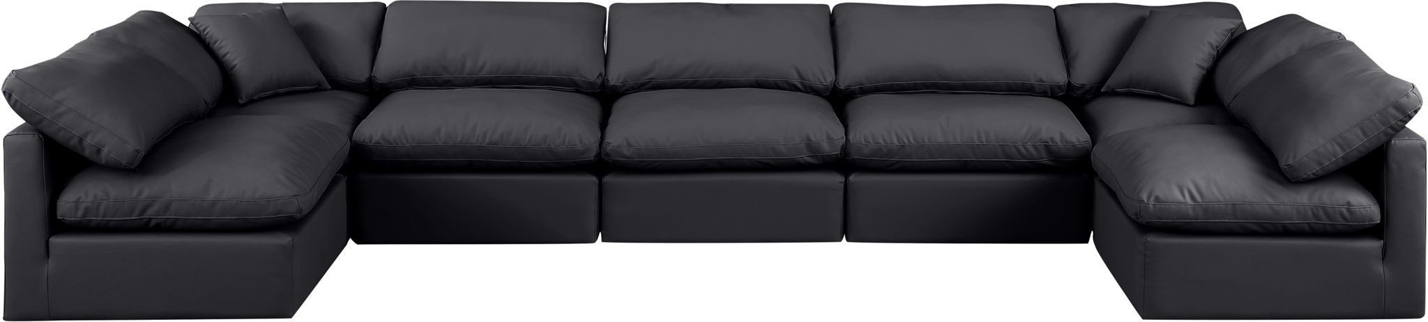 Indulge - Faux Leather 7 Piece Modular U-Shaped Sectional - Simple Home Plus