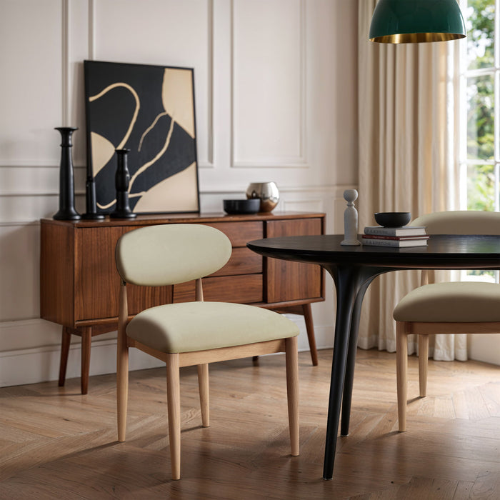Riccio - Faux Leather Dining Side Chair (Set of 2) - Natural Frame - Simple Home Plus