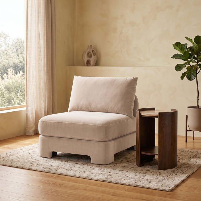 Hammond - Velvet Performance Fabric Upholstered Armless Chair - Simple Home Plus