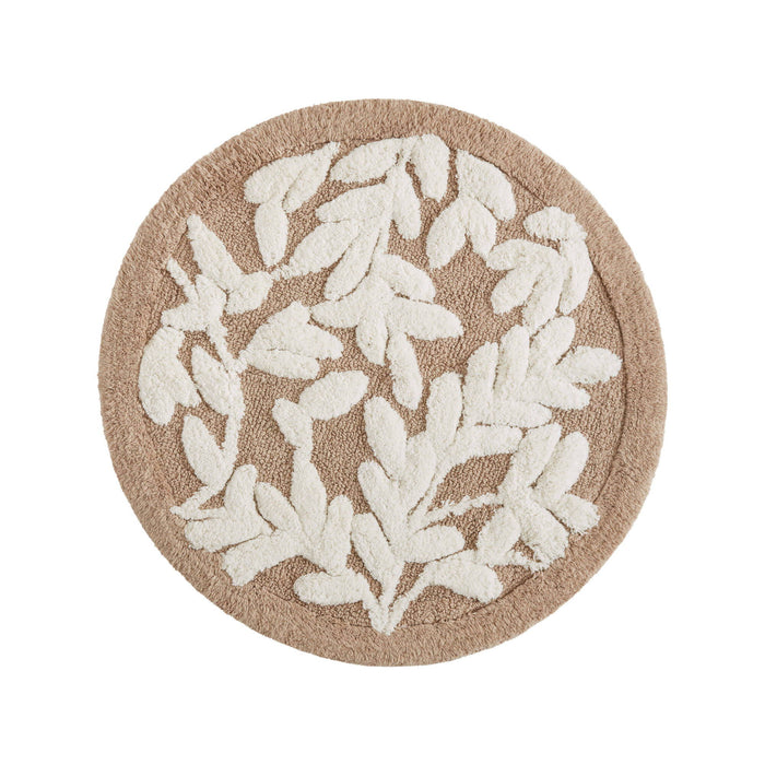 Serene - 25" Round Cotton Tufted Bath Rug - Mushroom