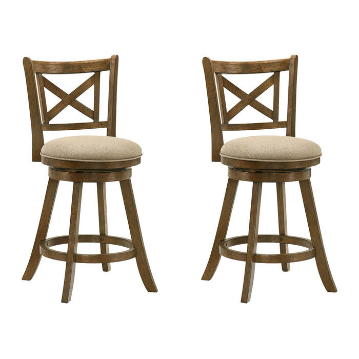 Kodi - Modern Farmhouse Swivel Wood Counter Height Kitchen Bar Stool - Simple Home Plus
