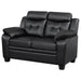 Finley - Upholstered Padded Arm Tufted Loveseat - Black - Simple Home Plus