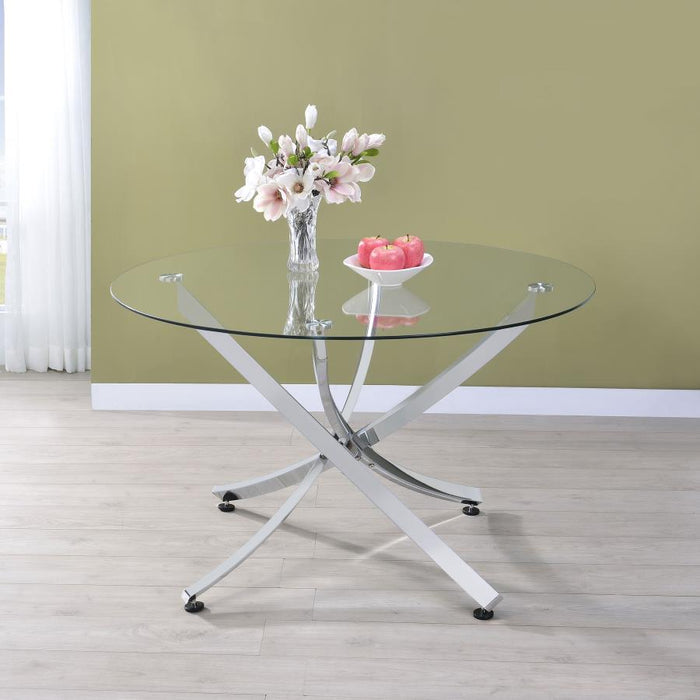 Beckham - Round Glass Top Dining Table - Simple Home Plus