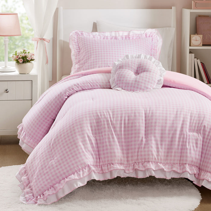 Rowena - Twin Comforter Set - Pink - Simple Home Plus