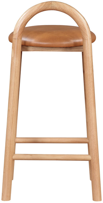 Calvin - Faux Leather Stool - Light Brown Legs - Simple Home Plus