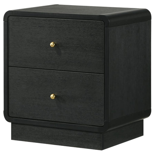 Cavelle - 2-Drawer Nightstand Bedside Table - Black - Simple Home Plus